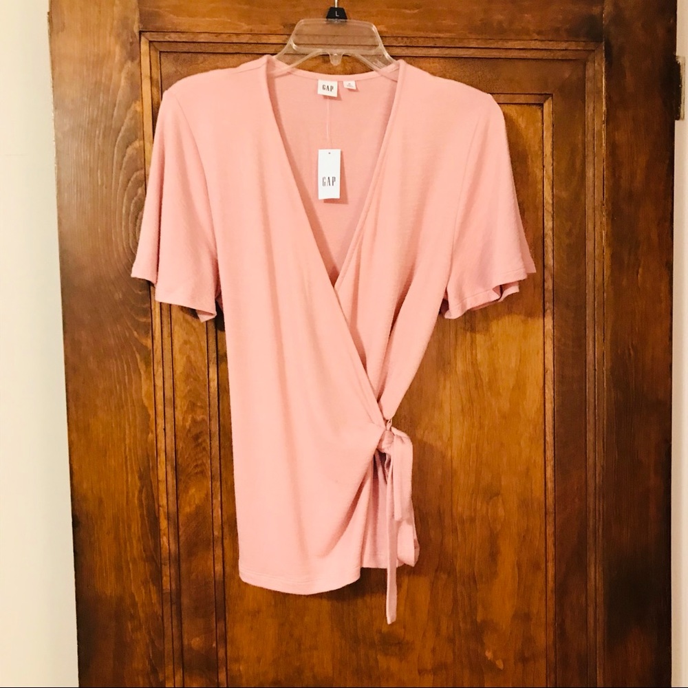 Gap Lightweight Short Sleeve Wrap Sweater